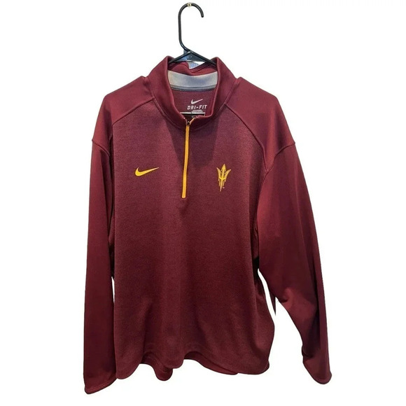 Nike Dri-fit Arizona State Long Sleeve 1/4 Zip Pullover Sweatshirt Size XXL - Picture 1 of 4